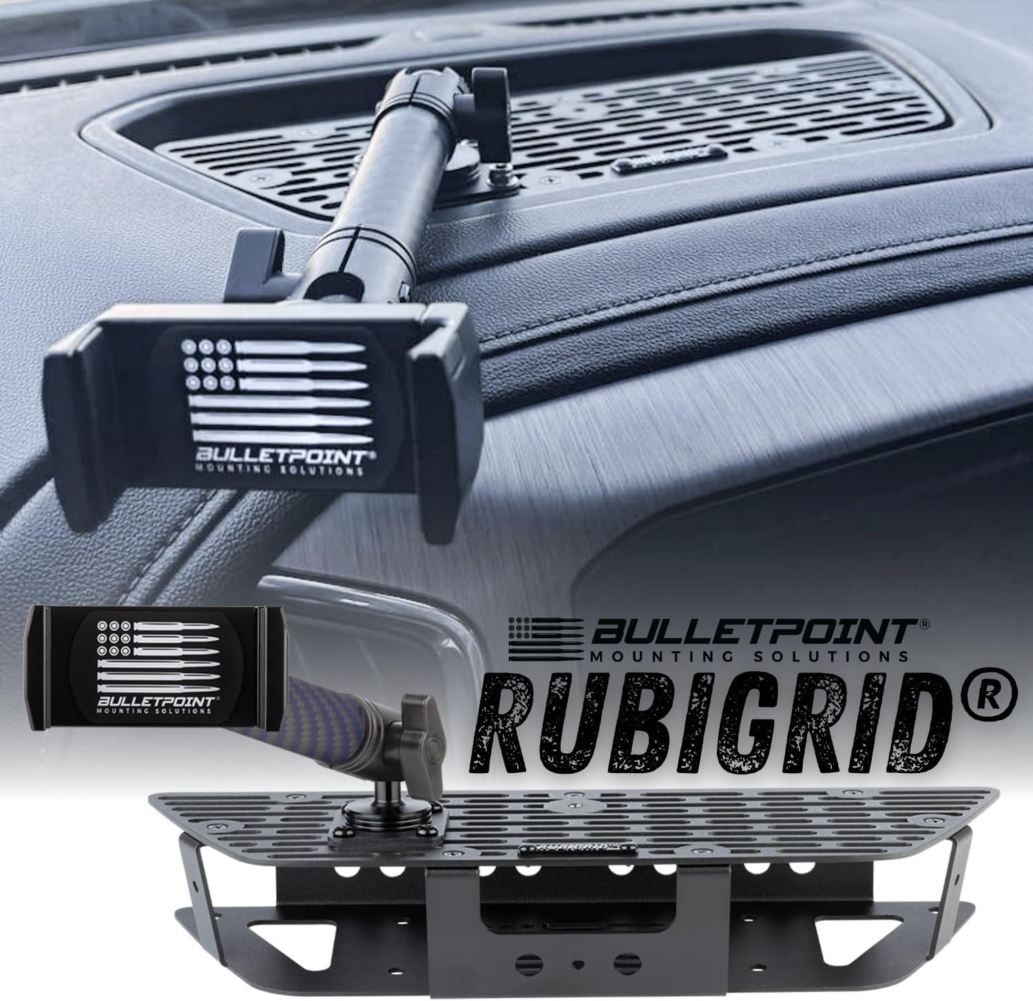 Bulletpoint RubiGrid GMC Dash Mount Universal Phone Holder 2019+ Sierra Silvera
