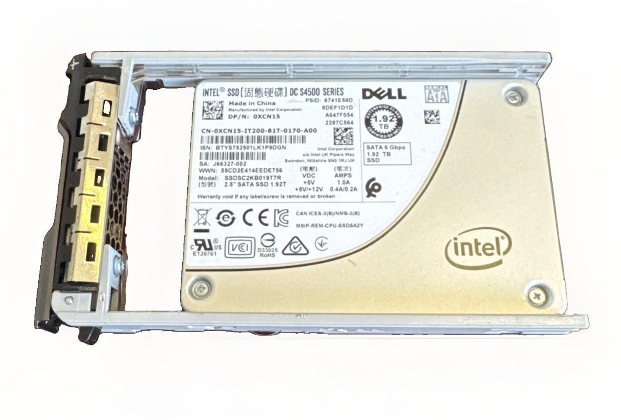 XCN15 Dell Intel DC S4500 1.92TB SATA 6Gbps 2.5" SSD SSDSC2KB019T7R 0XCN15