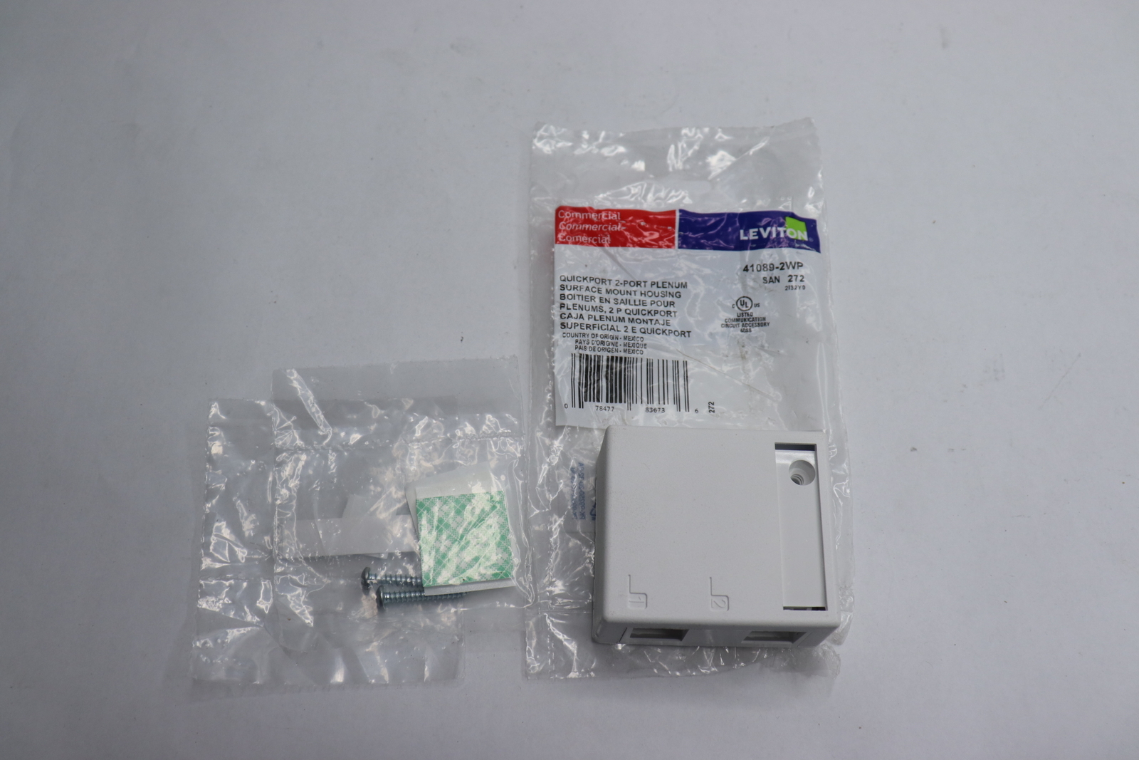 Leviton QuickPort 2-Port Surface-Mount Snap-In Housing Box 41089-2WP