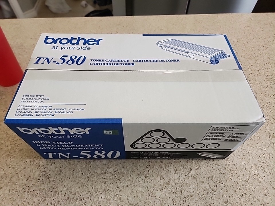 Brother TN-580 High Yield Genuine Toner Cartridge New Sealed