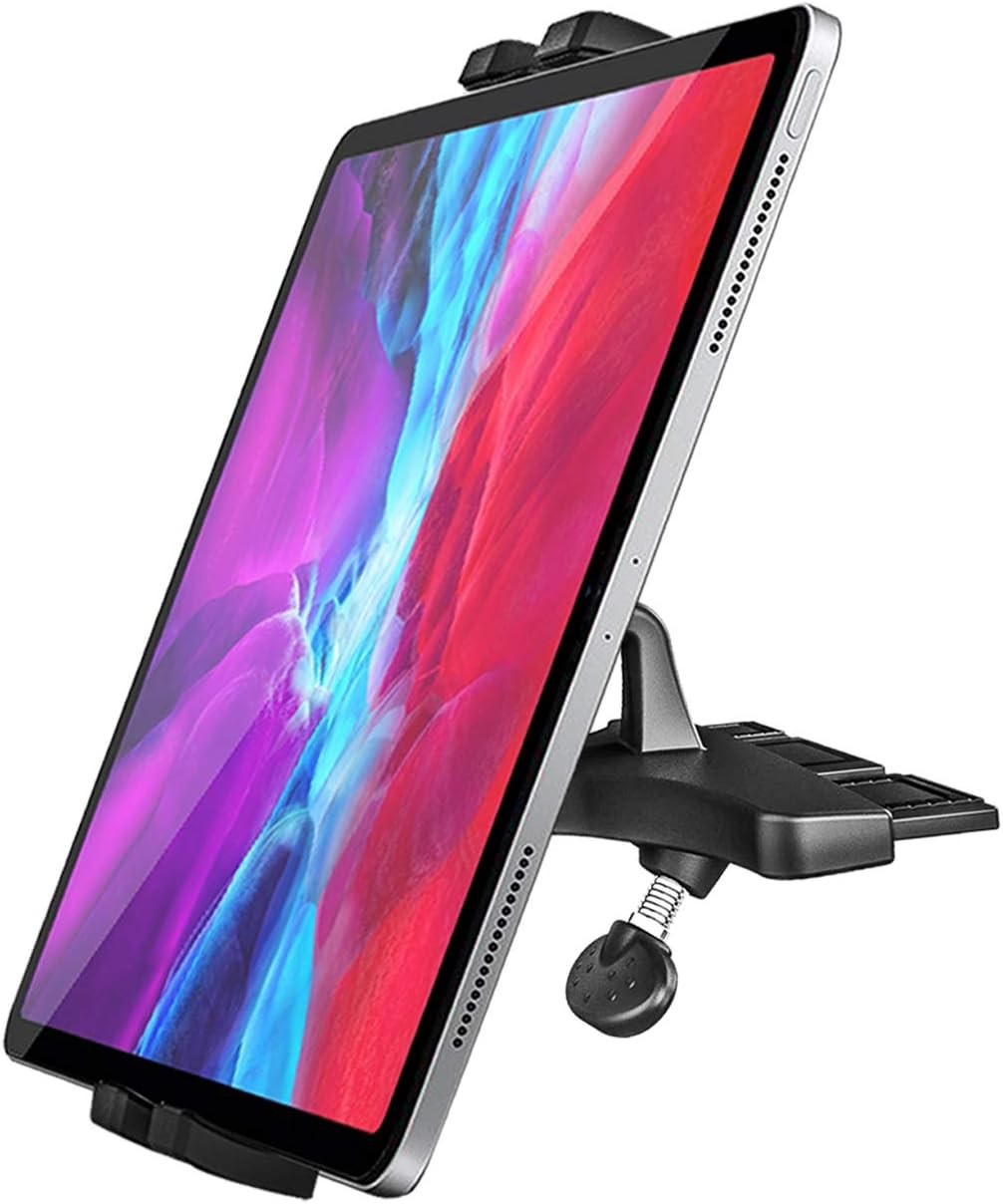  CD Slot Car Tablet Mount, 360° Rotatable CD Player Car Tablet & Phone Holder 