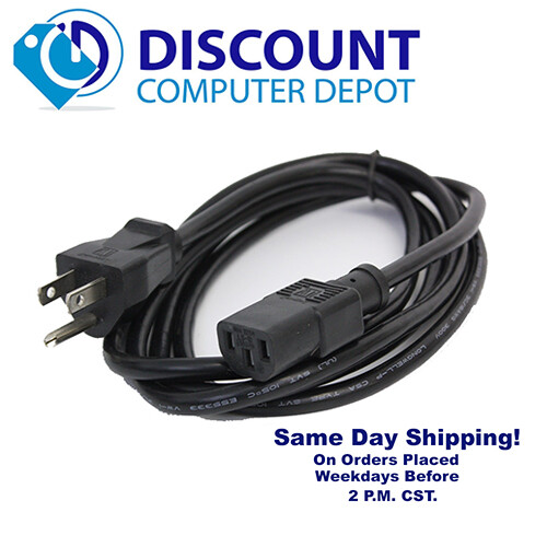 Power Cord Cable 3 Prong Universal Standard 5ft PC Computer HDTV Monitor