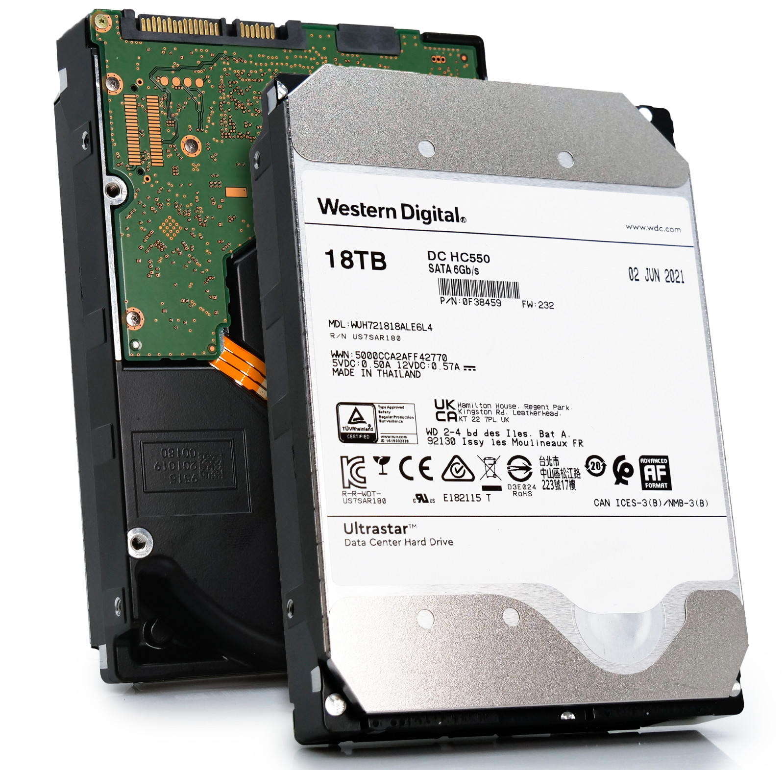 WD Ultrastar DC HC550 18TB 7.2K SATA 6Gb/s 3.5" HDD - WUH721818ALE6L4 0F38459