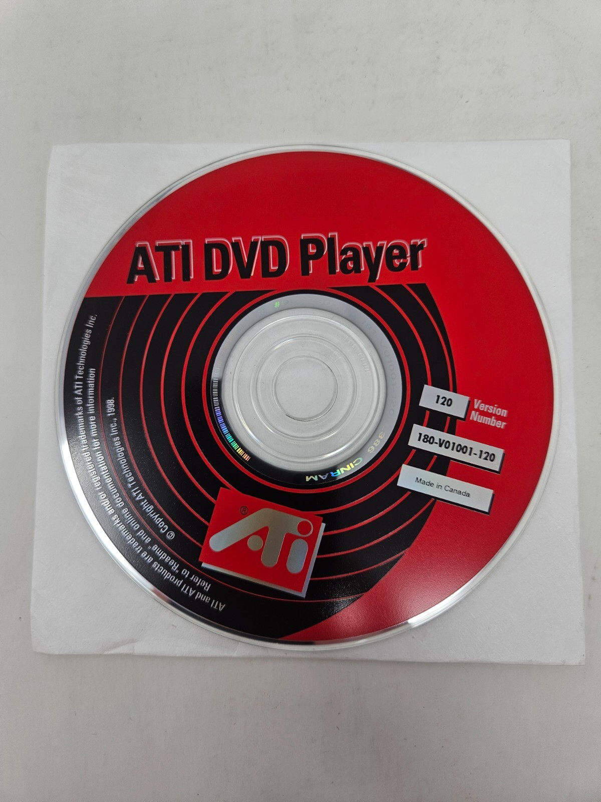International Installation CD & ATI DVD Player Radeon 120 CD