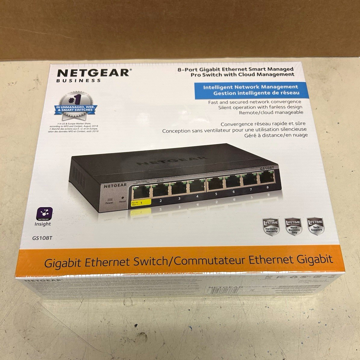 NETGEAR GS108T ProSAFE 8-Port Gigabit Smart Managed Layer 2 RJ-45 Switch