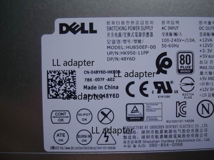 Dell Alienware Aurora R5 R6 R7 R8 R9 850W Power Supply D850EF-00 N1WJD 48Y6D