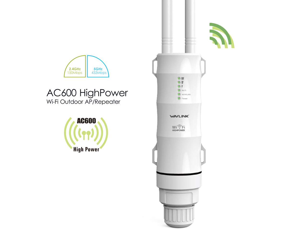 WAVLINK AC600 Outdoor Wireless Range Extender Wifi Router Boosters Repeater
