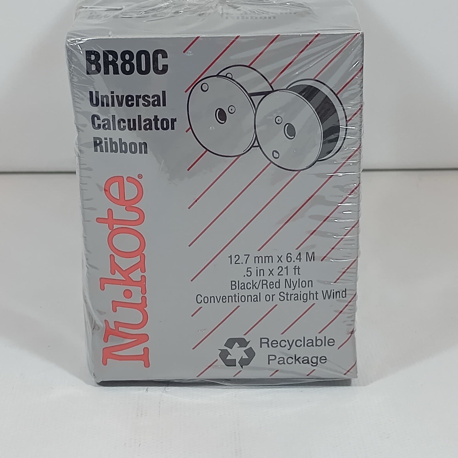 Nu-kote BR80C Universal Calculator Ribbon Black/Red Nylon Pack of 6 New Sealed