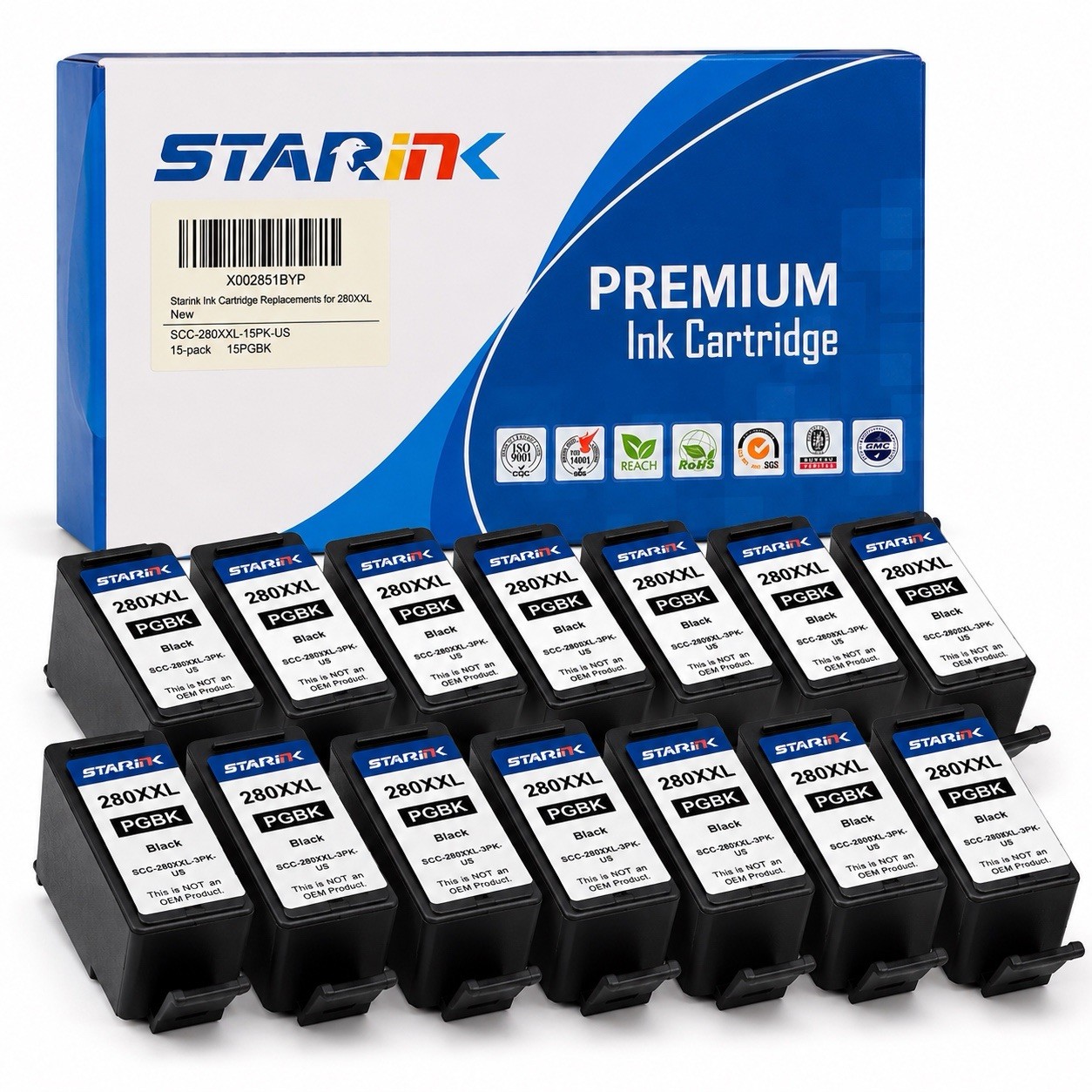 15 BLACK PGI-280 XXL Ink Cartridges replacement for Canon TS6120 TS6320 TS6220