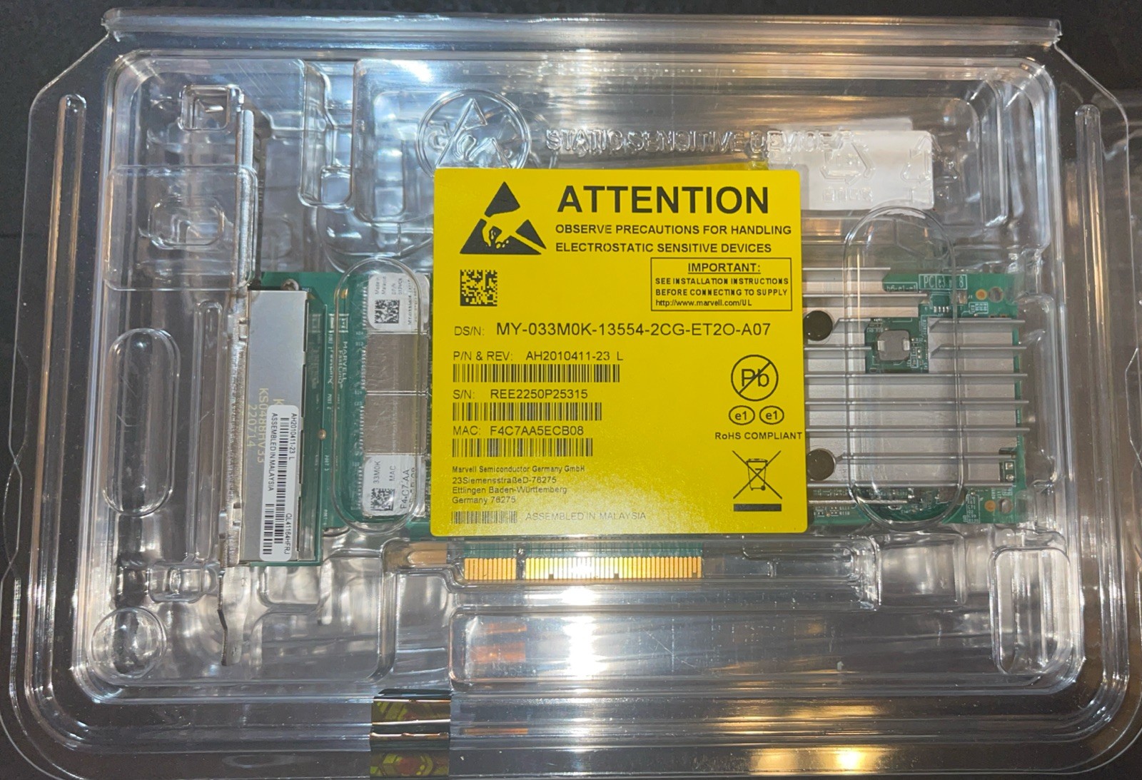 Lenovo Marvell QL41164HFRJ Quad Port 10GbE RJ-45 10GBase-T Network Card 33M0K