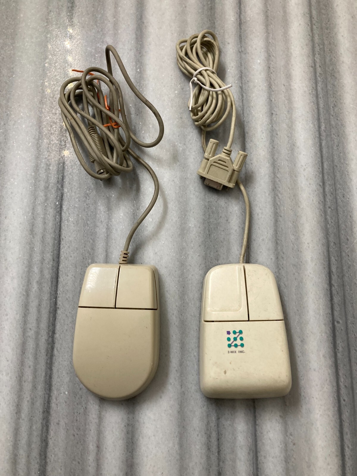 Pack Of 2 E6QMOUSE X31 & Z-N E6Q Vintage Computer PC 3 Button Mouse With Adapter