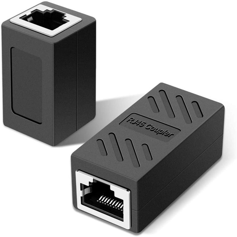 2Pcs RJ45 Coupler CAT6 Ethernet Cable Extension Adapter Female Network Connector