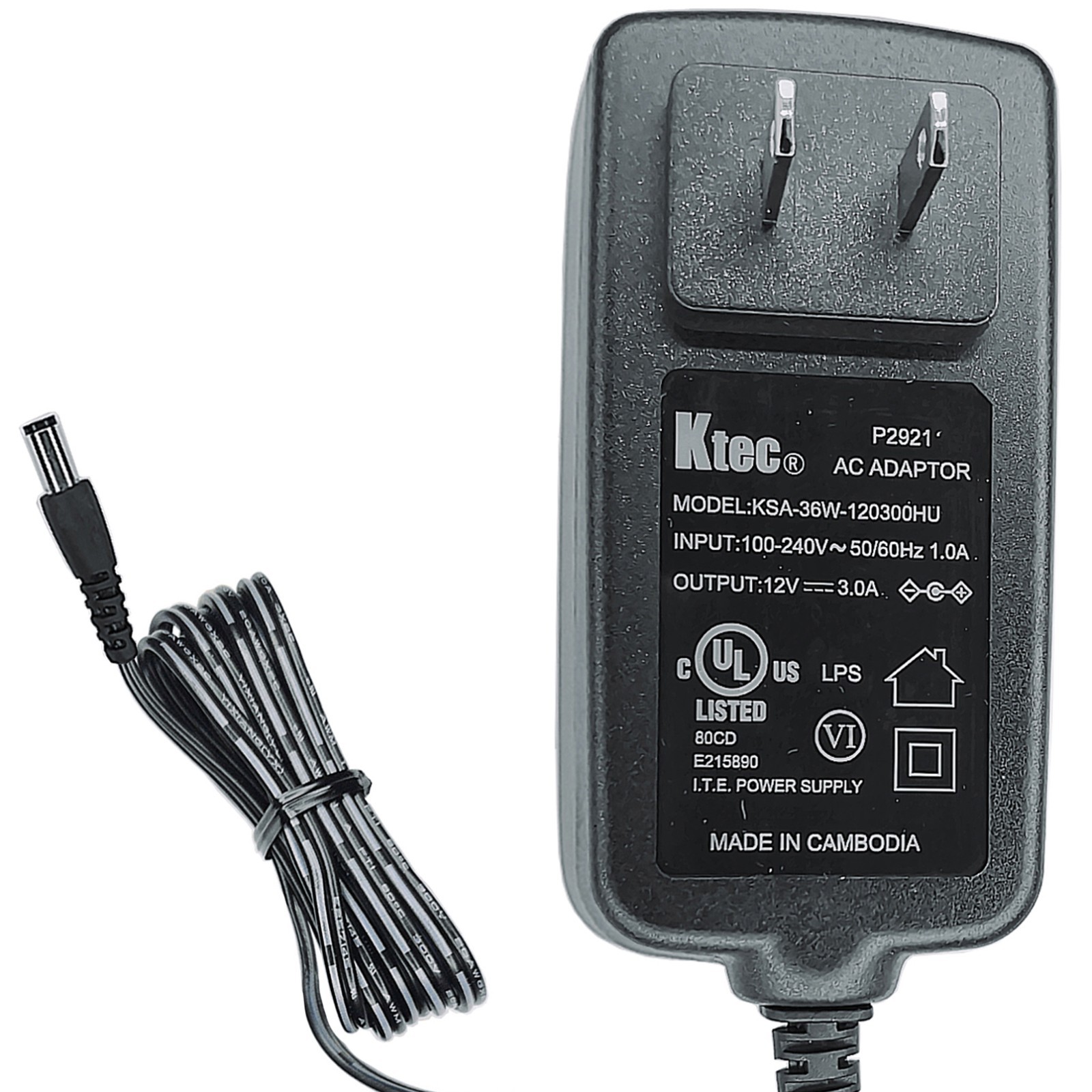 OEM Genuine 12V 3A AC/DC Adapter For Ktec KSA-36W-120300HU KSA36W120300HU Power