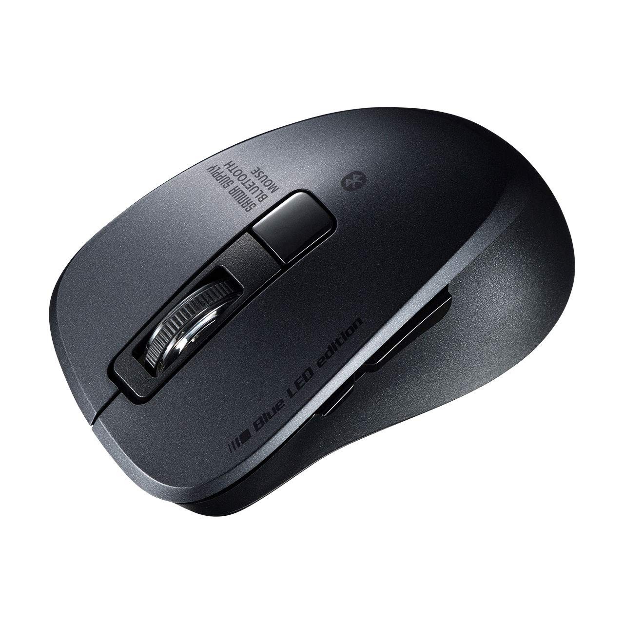 Bluetooth 5.0 Mouse, Blue LED, 5 Buttons, Small, Black, MA-BTBL155BK