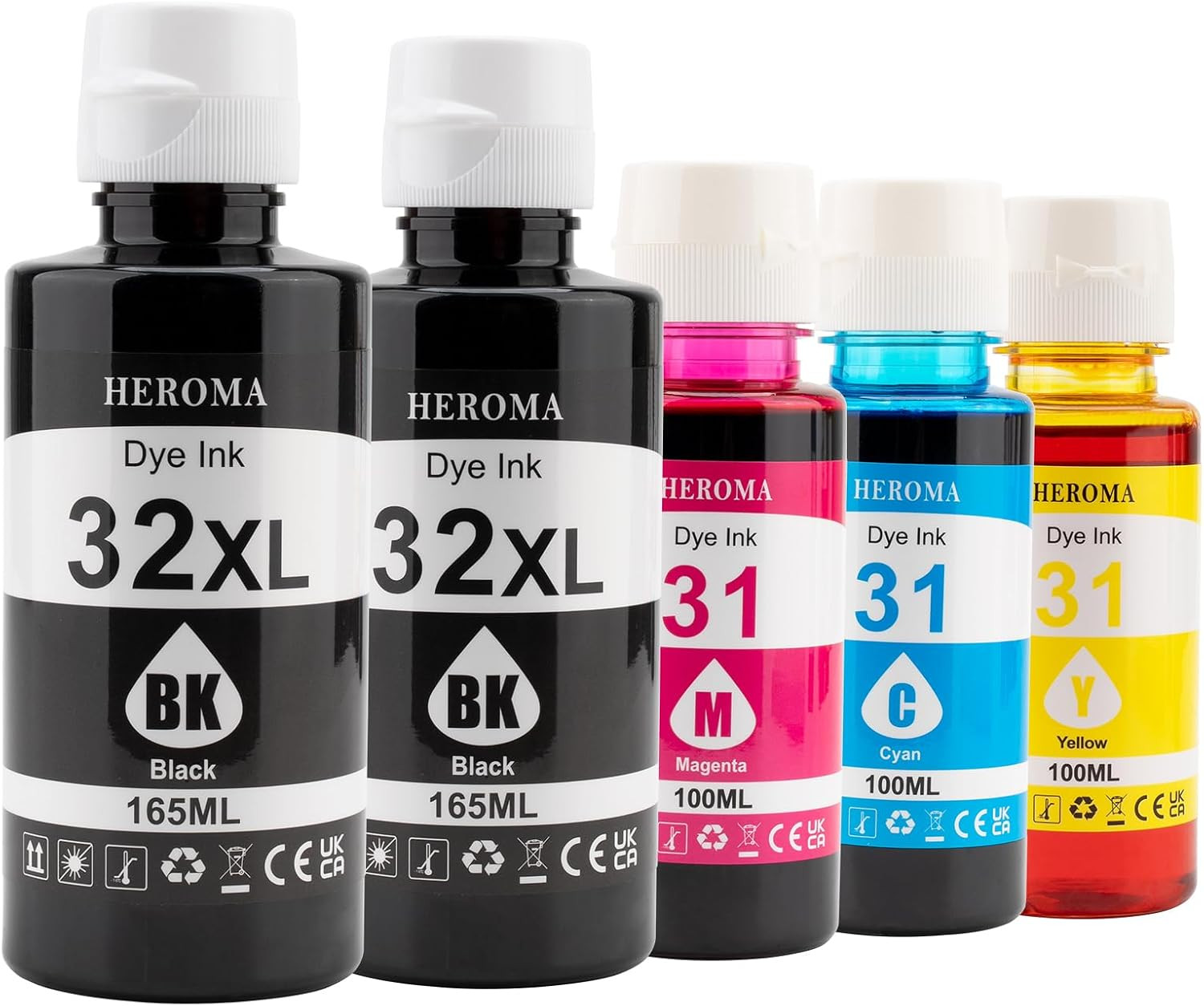 Compatible HP 31 32XL Ink Bottle Set Refill for HP Smart Tank 651 5100 5101