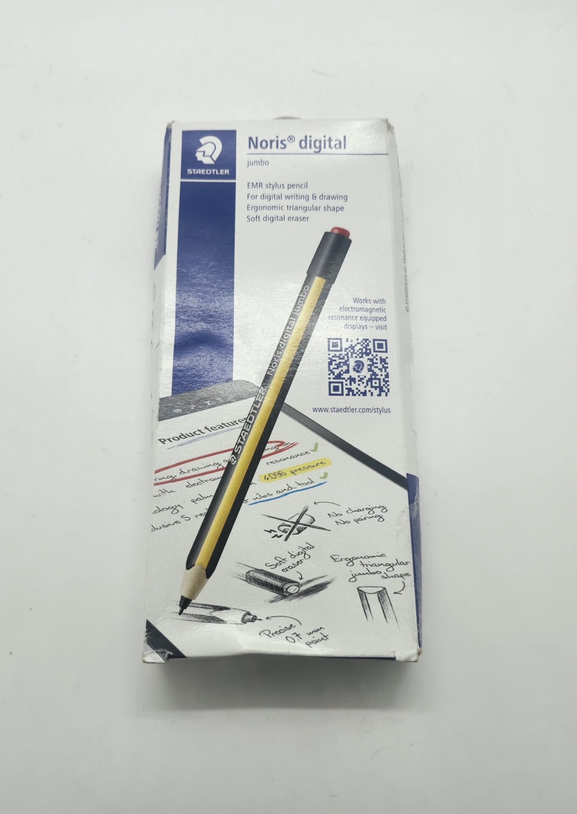 Noris Jumbo Digital Stylus Pen: No Charging, EMR Palm Rejection,