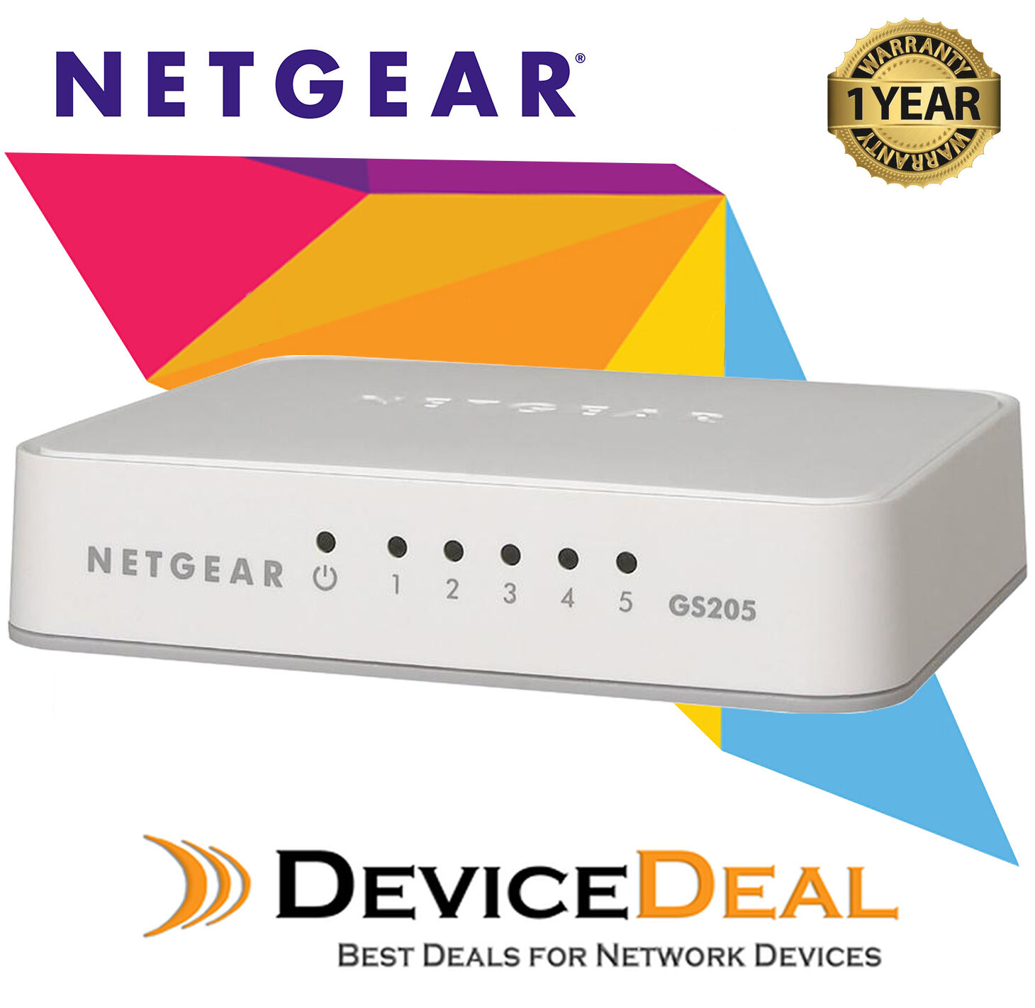 NETGEAR GS205 5 Port Gigabit Unmanaged Switch