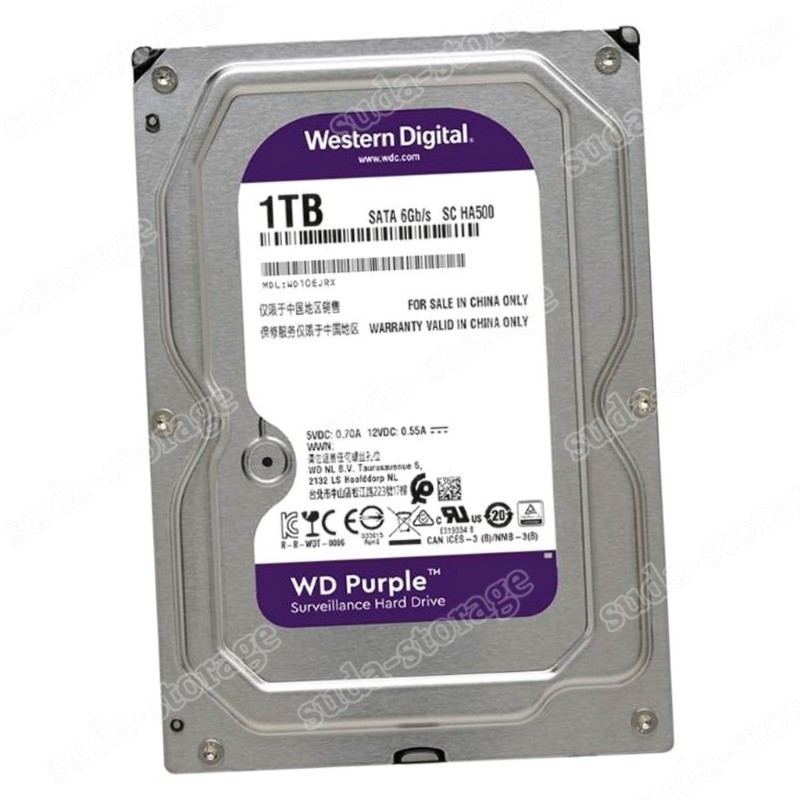 1PCS New WD Purple 1TB WD10EJRX SATA 3.5" HDD Hard Drive Surveillance Security