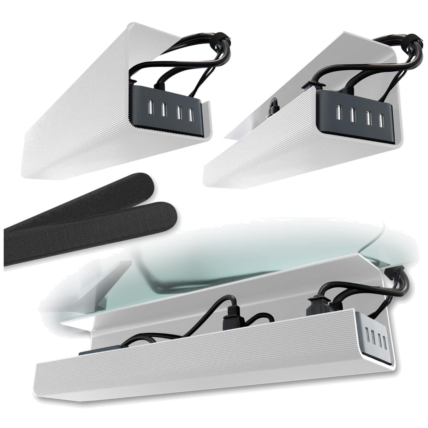 Easy Install Under Desk Cable Organizer - 2pcs