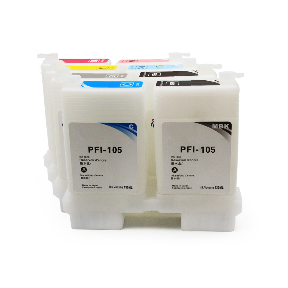 130ML/PC PFI 105 Refillable Ink Cartridge For Canon iPF 6300 6350 6300S 6350S