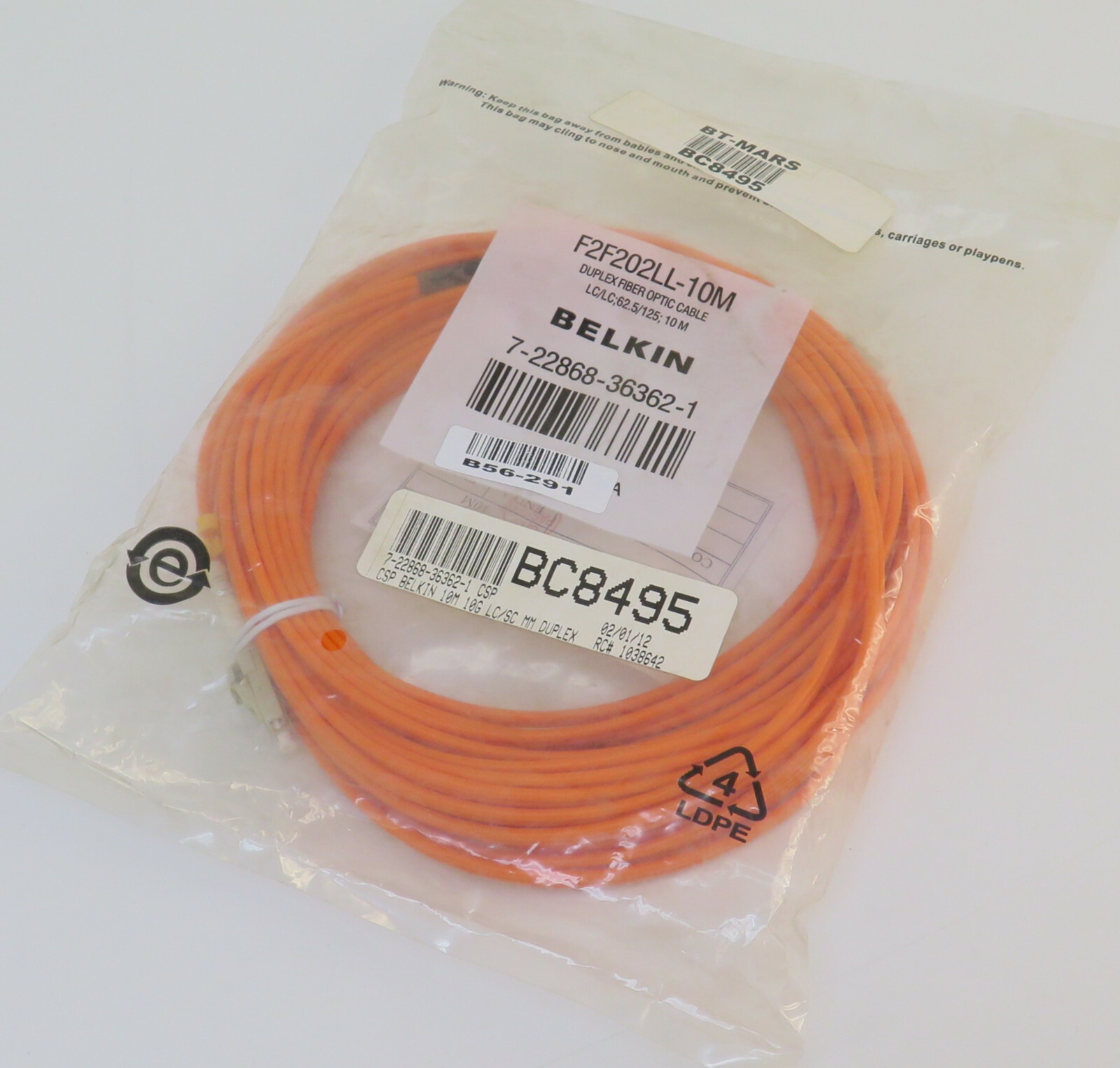 Belkin 10M 10G LC/SC MM Duplex Fiber Cable