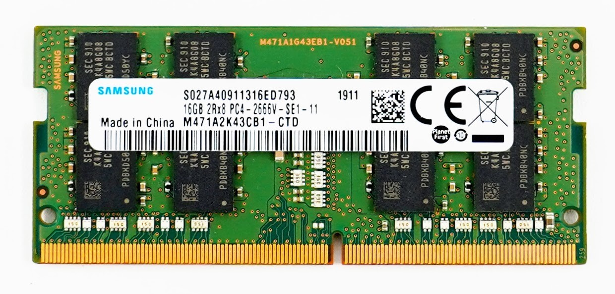 Samsung 16GB DDR4 2666MHz SODIMM PC4-21300 260-Pin Laptop RAM – M471A2K43CB1-CTD