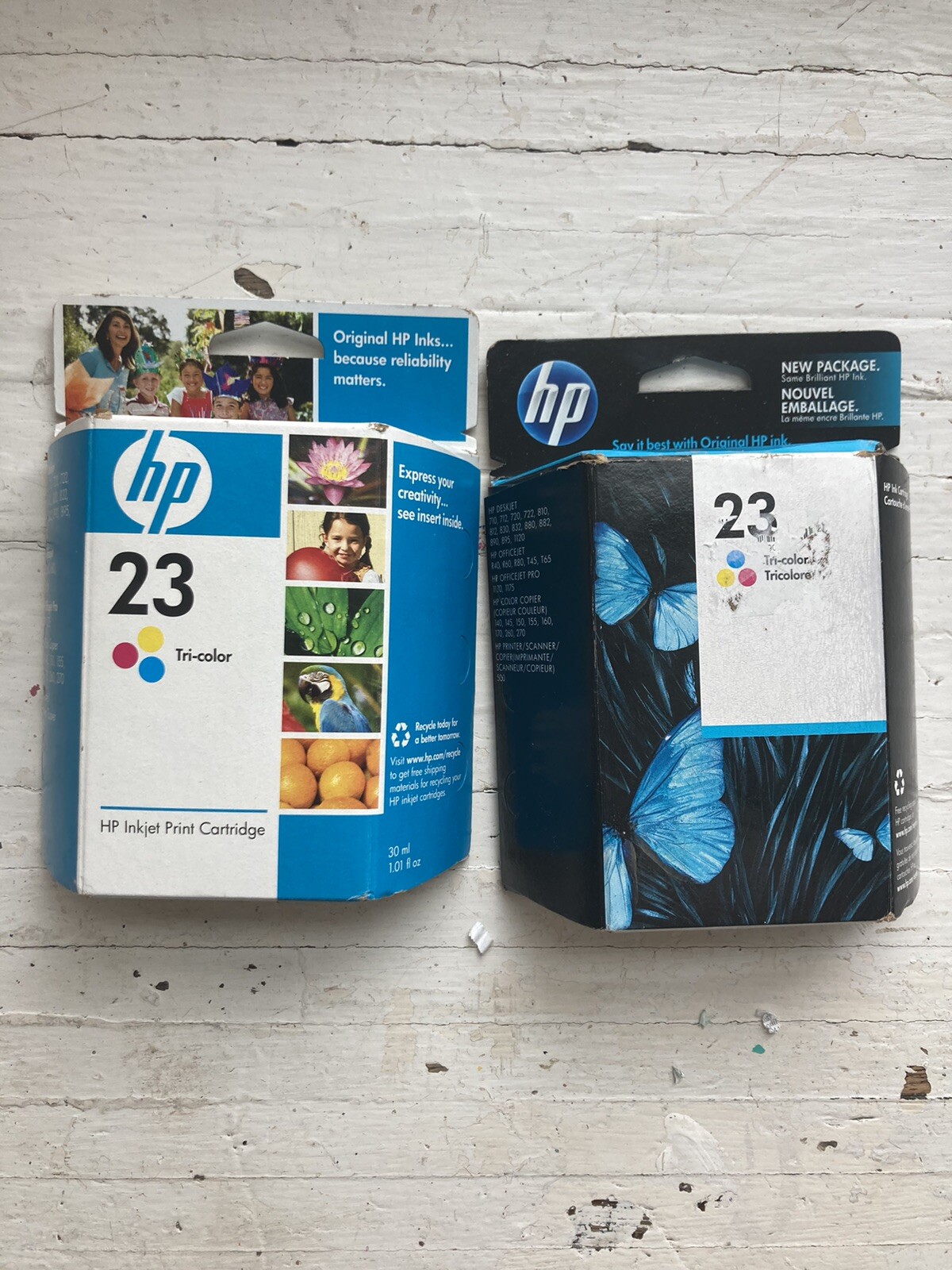 New OEM Genuine HP 23 Tri-color Ink  Lot Of 2 Cartridge C1823D  2010-2011