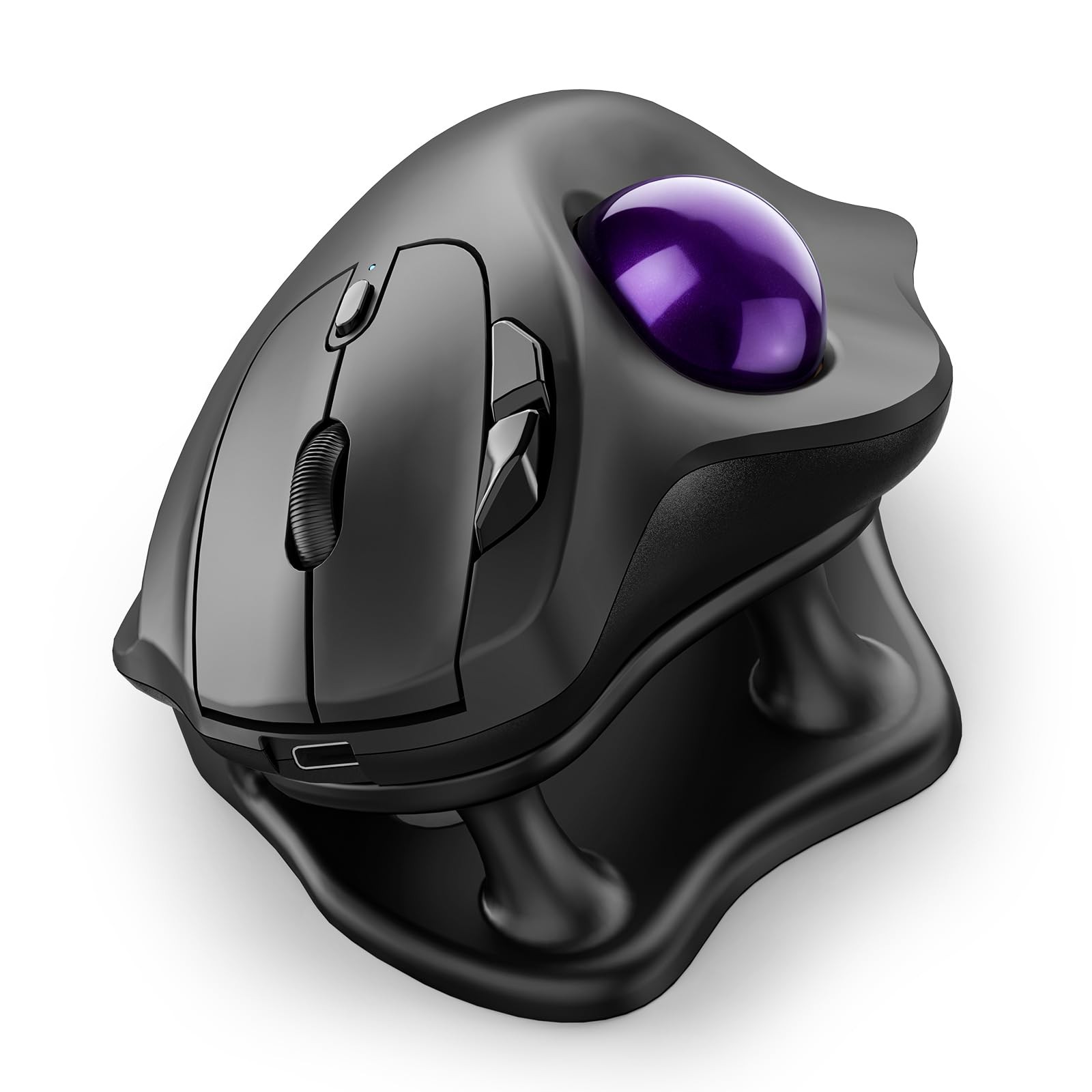 Nulea M511 Wireless Trackball Mouse, Rechargeable Ergonomic C-Purple