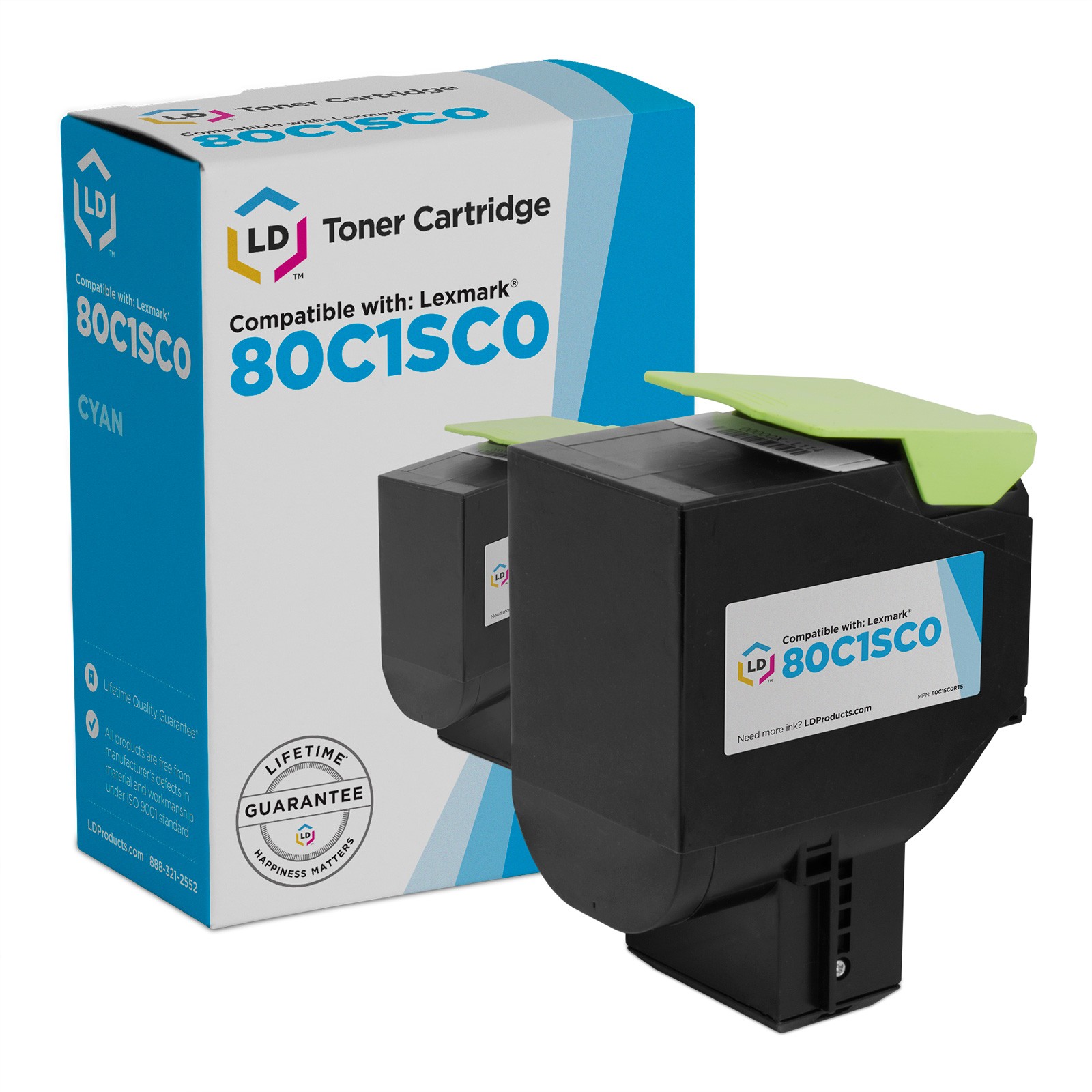 LD Products Toner Cartridge Replacement for Lexmark 801SC 80C1SC0 (Cyan)