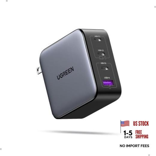 Nexode 100W GaN USB C Charger, 4-Port Compact Foldable Fast Laptop Dark Gray