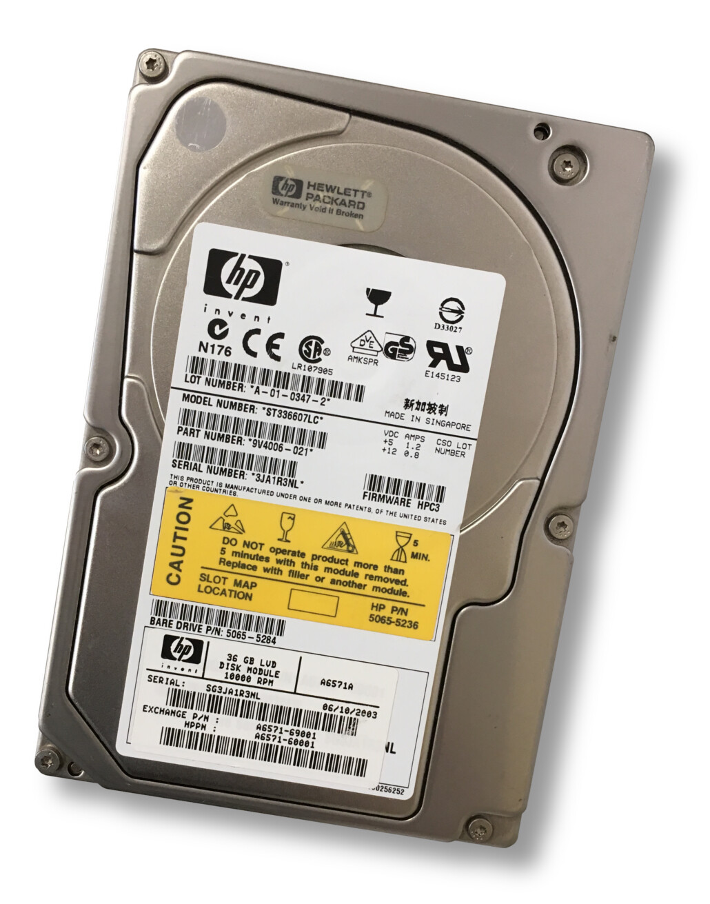 HP A6571 ST336607LC 36GB