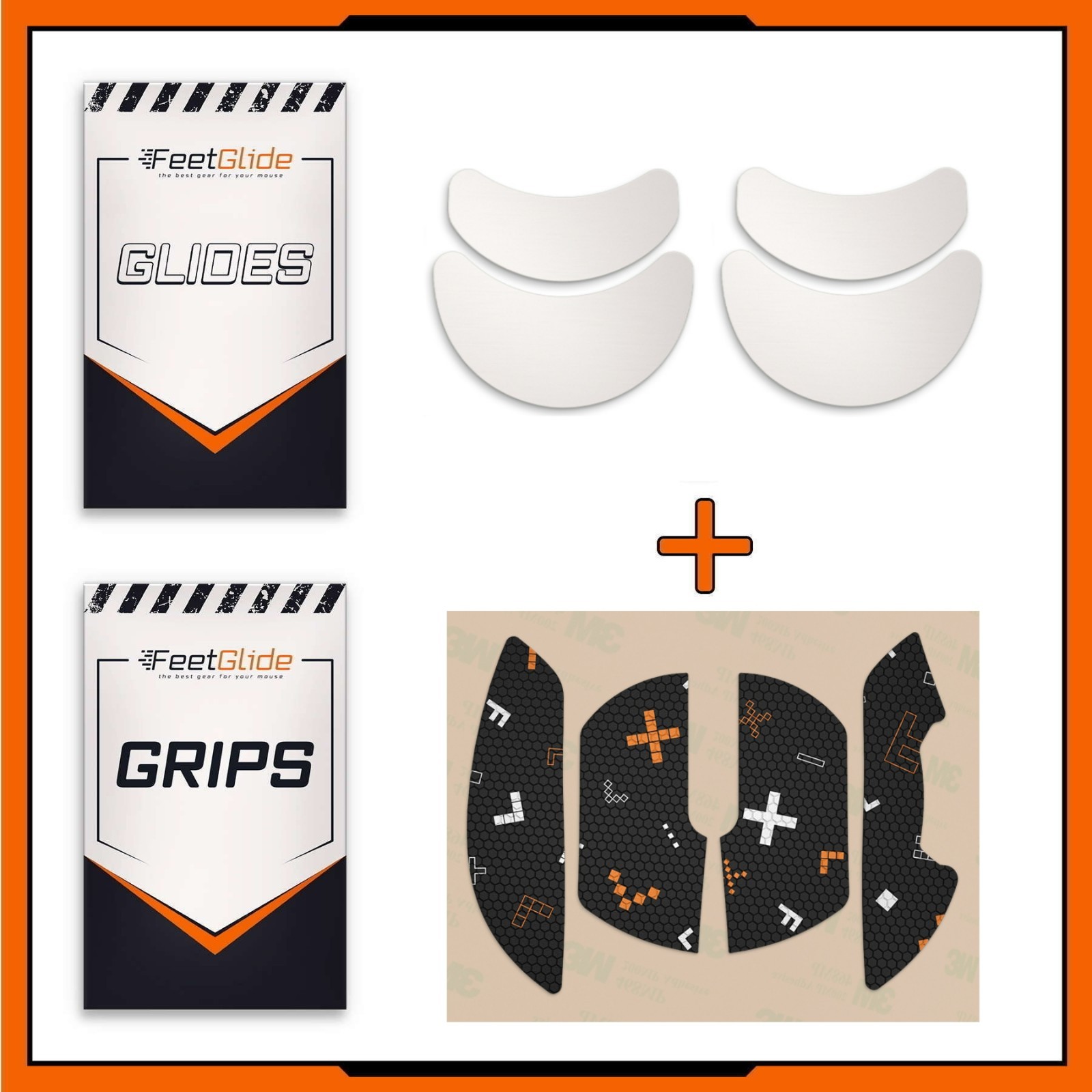 FeetGlide Mouse Skates & Grip Tape Bundle for WLmouse Huan