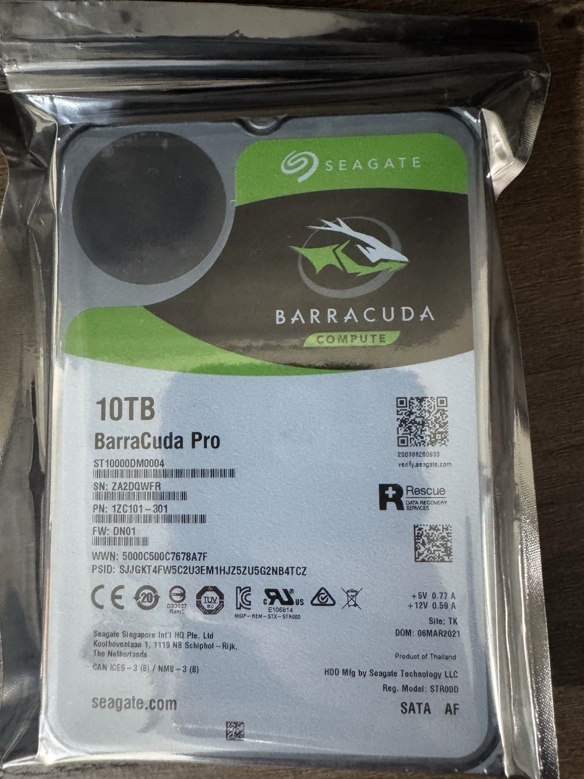 Seagate BarraCuda Pro 10TB, Internal, 7200RPM, 3.5" (ST10000DM0004) Hard Drive