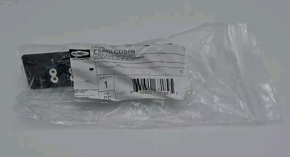 Hubbell - FSPNLCDS6B - Fiber Optic Panel Adapter - 12 Fiber - 6 Port