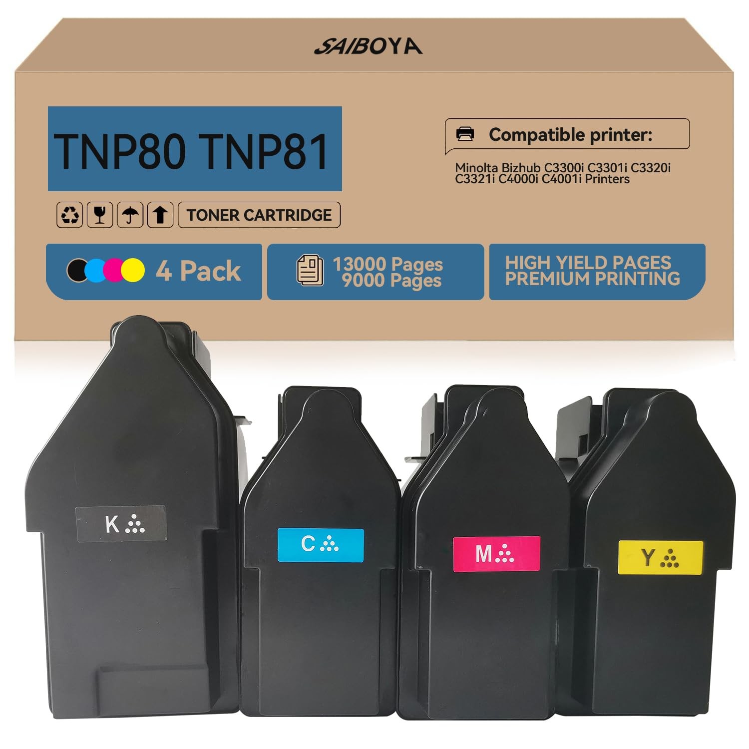 High Yield TNP80 TNP81 Toner Cartridge for Konica Minolta Bizhub C3300i C4000i