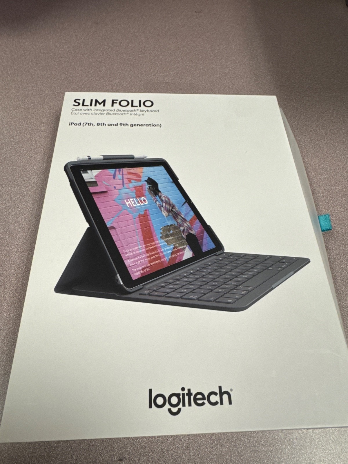 Logitech Slim Folio Case with Bluetooth Keyboard for iPad 7, 8, 9th Gen