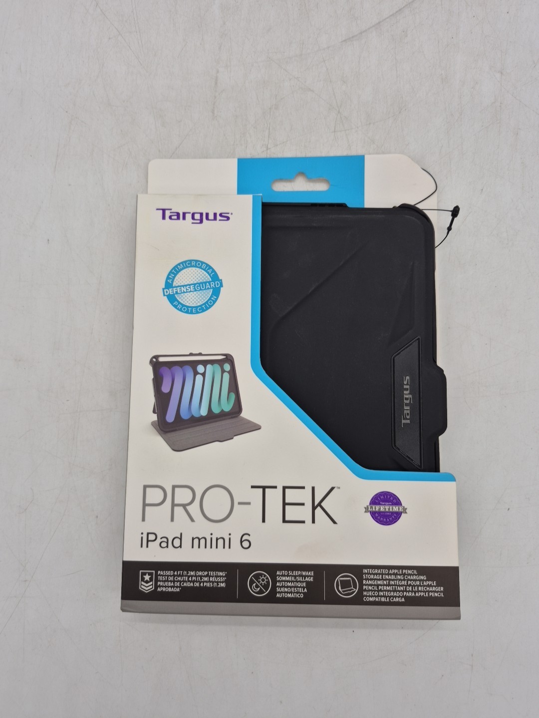 New Targus Pro-Tek For IPad Mini 6 Case Black THZ911US Antimicrobial Protection