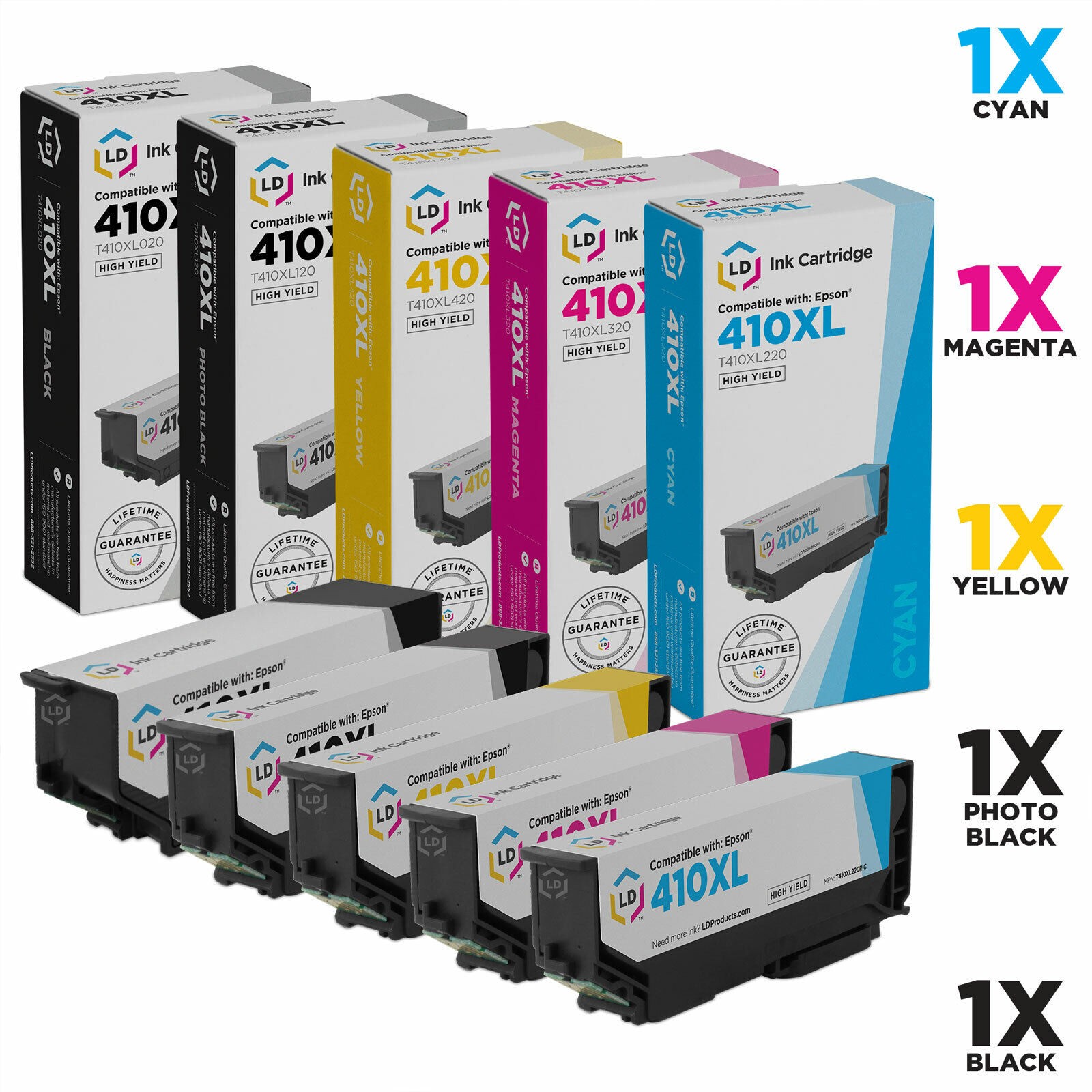 LD Replacement Ink Cartridge Replacements for Epson 410XL High Yield (1