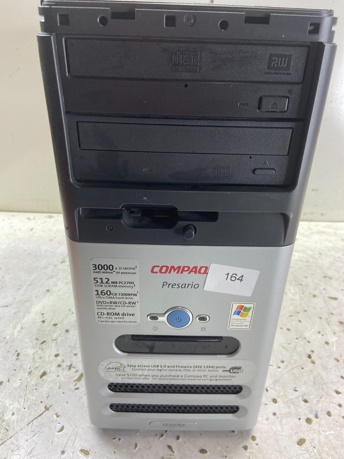 Compaq Presario S6500NX AMD Athlon XP 3000+ 2.16GHz 1.5GB NO HDD