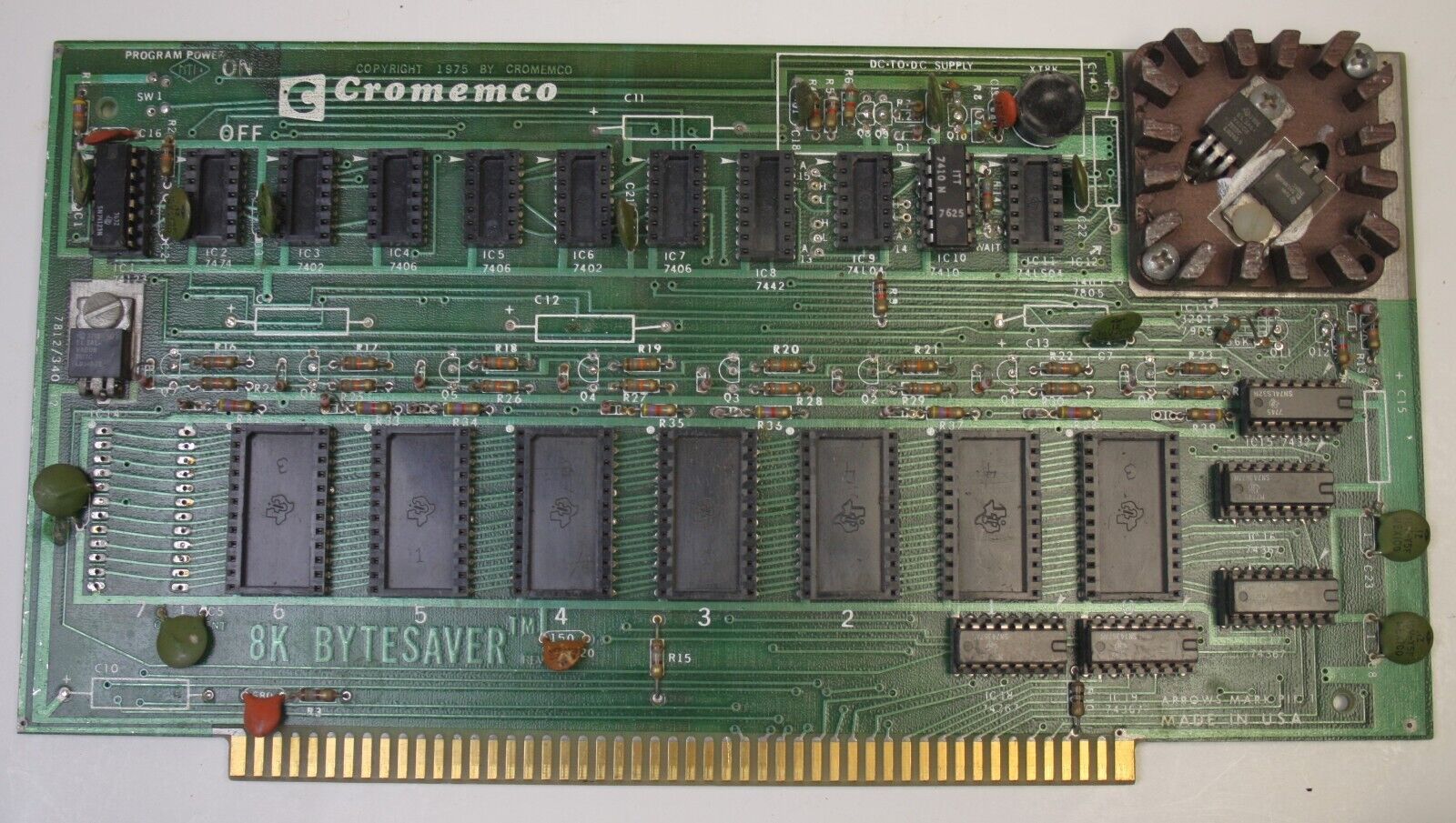 Vtg Cromemco 8K Bytesaver R2 NV Memory & EPROM programmer S100 Board Incomplete