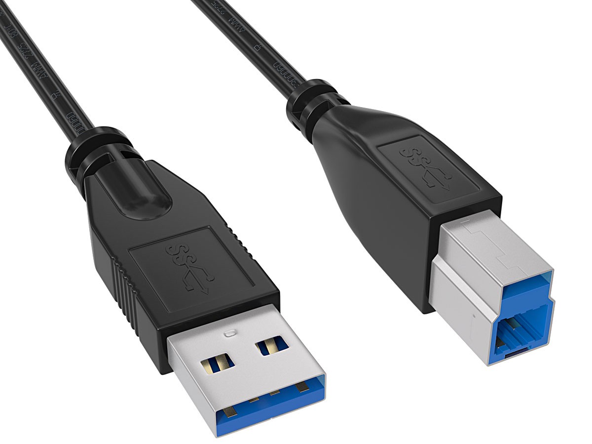 3ft USB 3.0 A to B Cable SuperSpeed 5Gbps Shielded Dock Scanner Hub Black