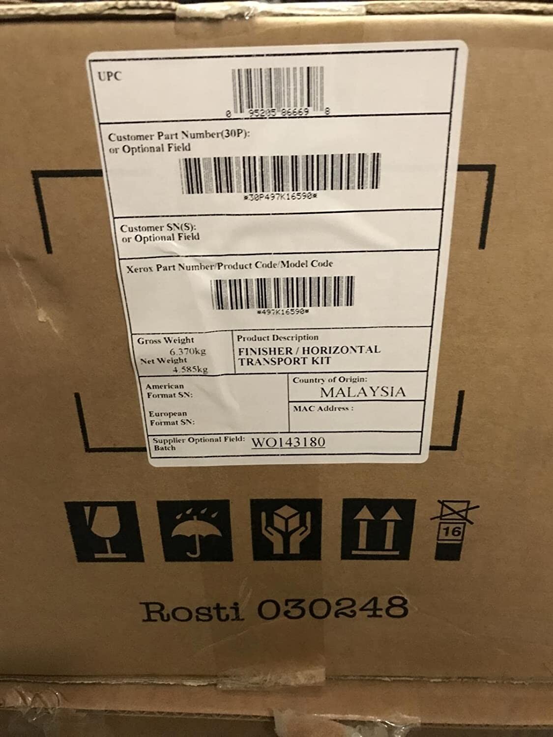 Xerox Finisher/horizontal Transport Kit 497k16590
