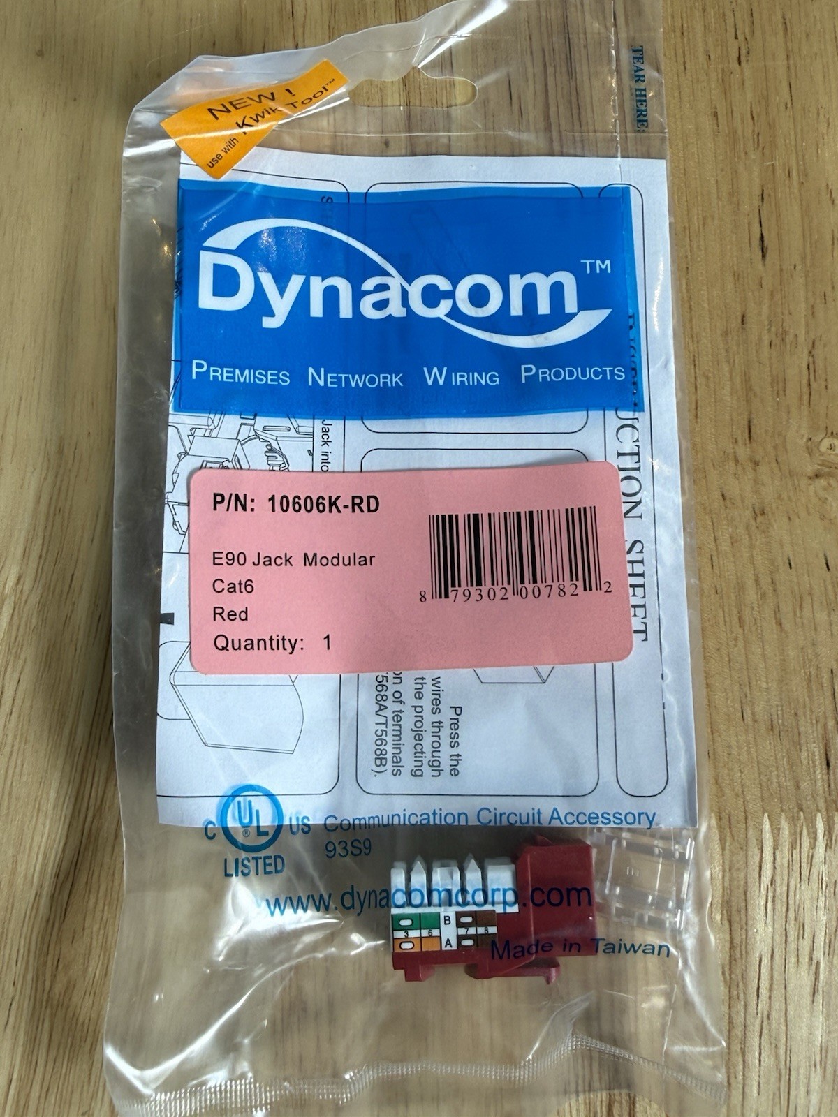 Dynacom 10606K-RD RED Cat6 Modular Keystone Jack Lot Of 12 