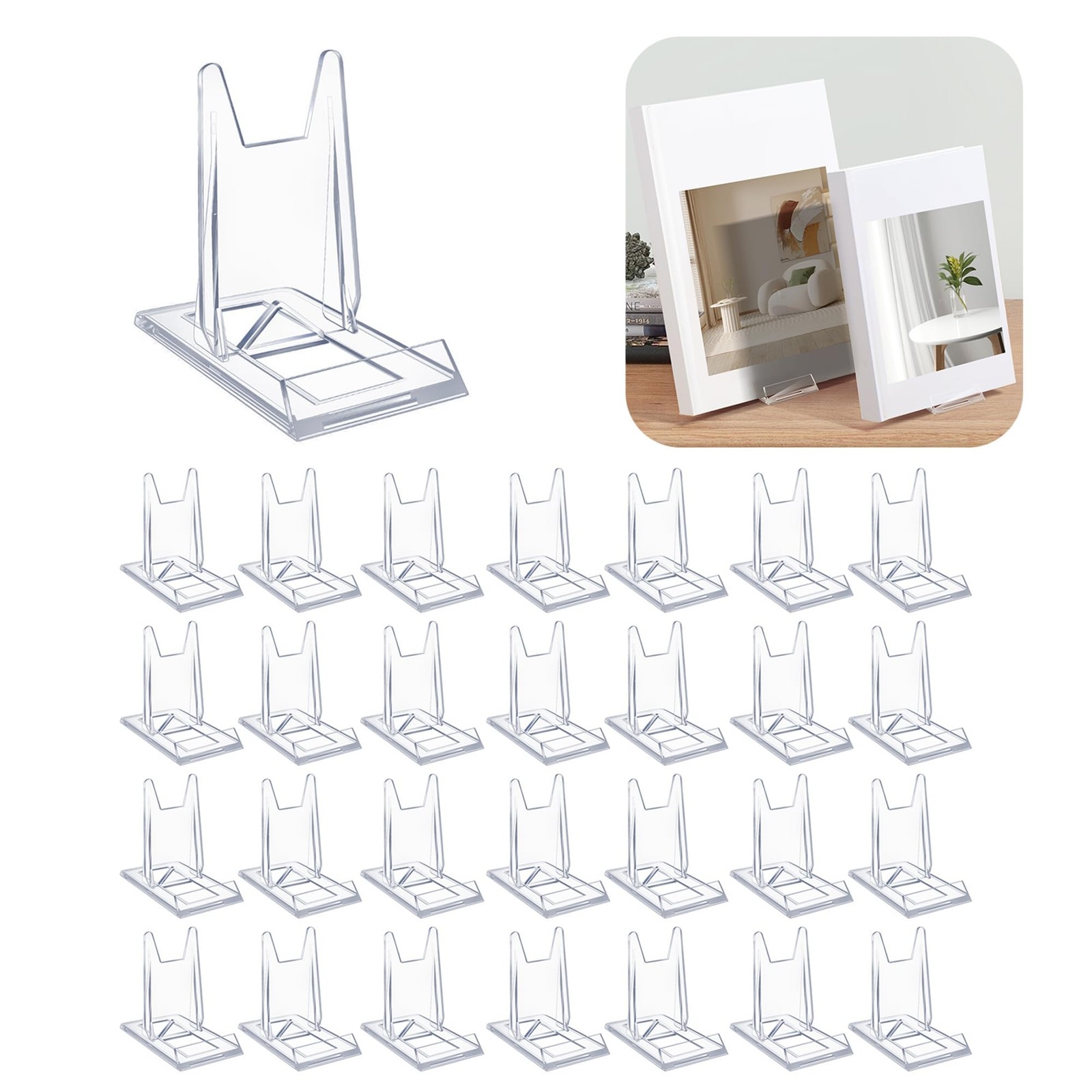 BoundlesEcho 28 Pack Clear Acrylic Adjustable Desktop Book Stand for Tablet