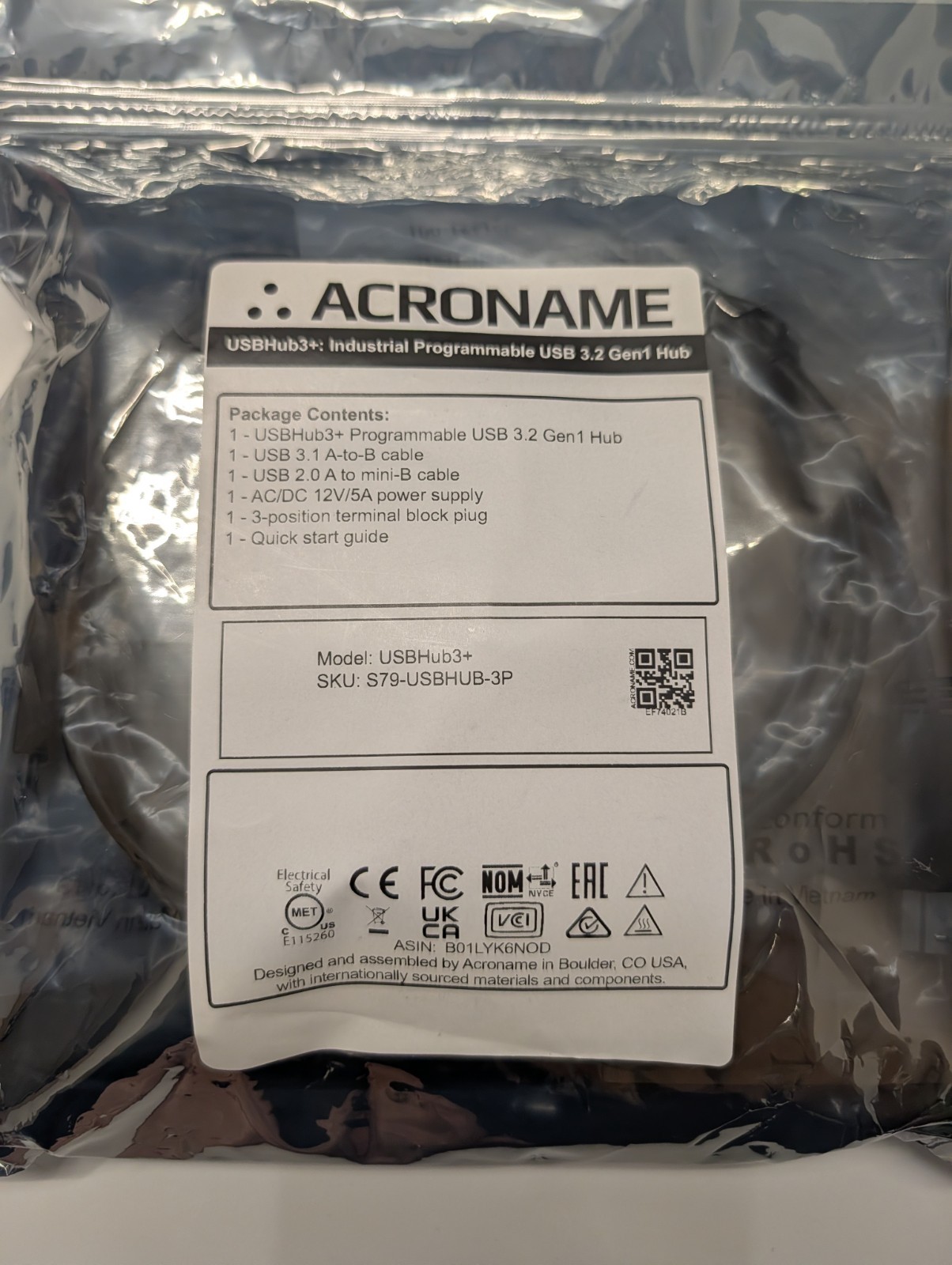 Acroname USBHub3+ Programmable Industrial 8-port USB 5Gbps USB 3.2 Gen 1 Hub