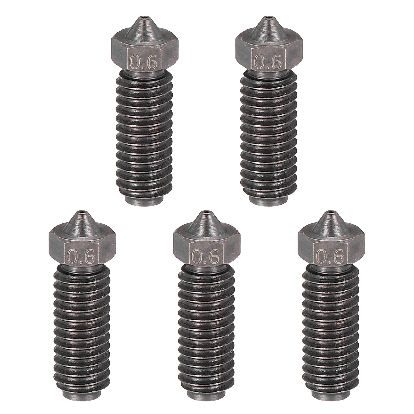 5 Pcs 0.6mm 3D Printer Extruder Nozzles (20x6mm)