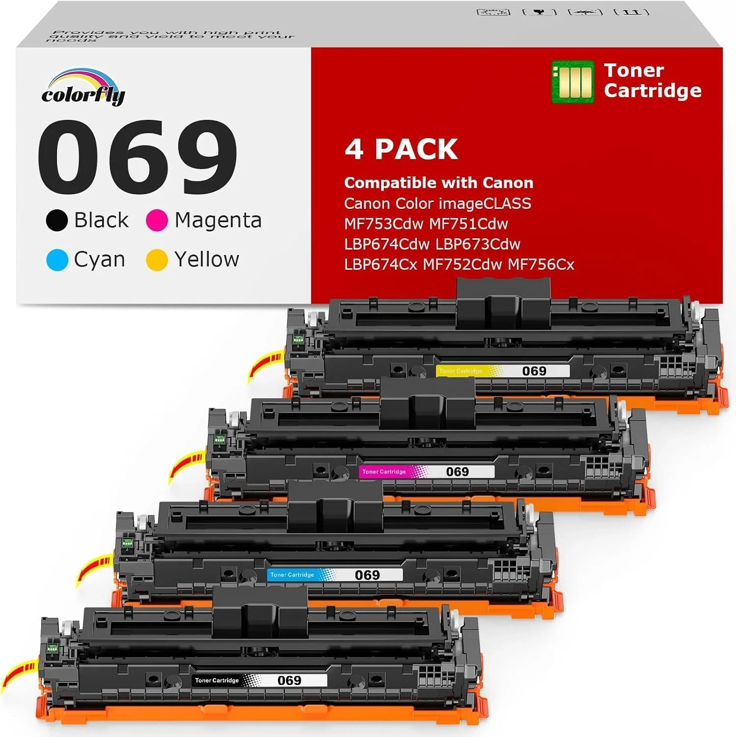 colorfly 069H Toner 3-Pack Compatible with Canon MF753Cdw  NO YELLOW