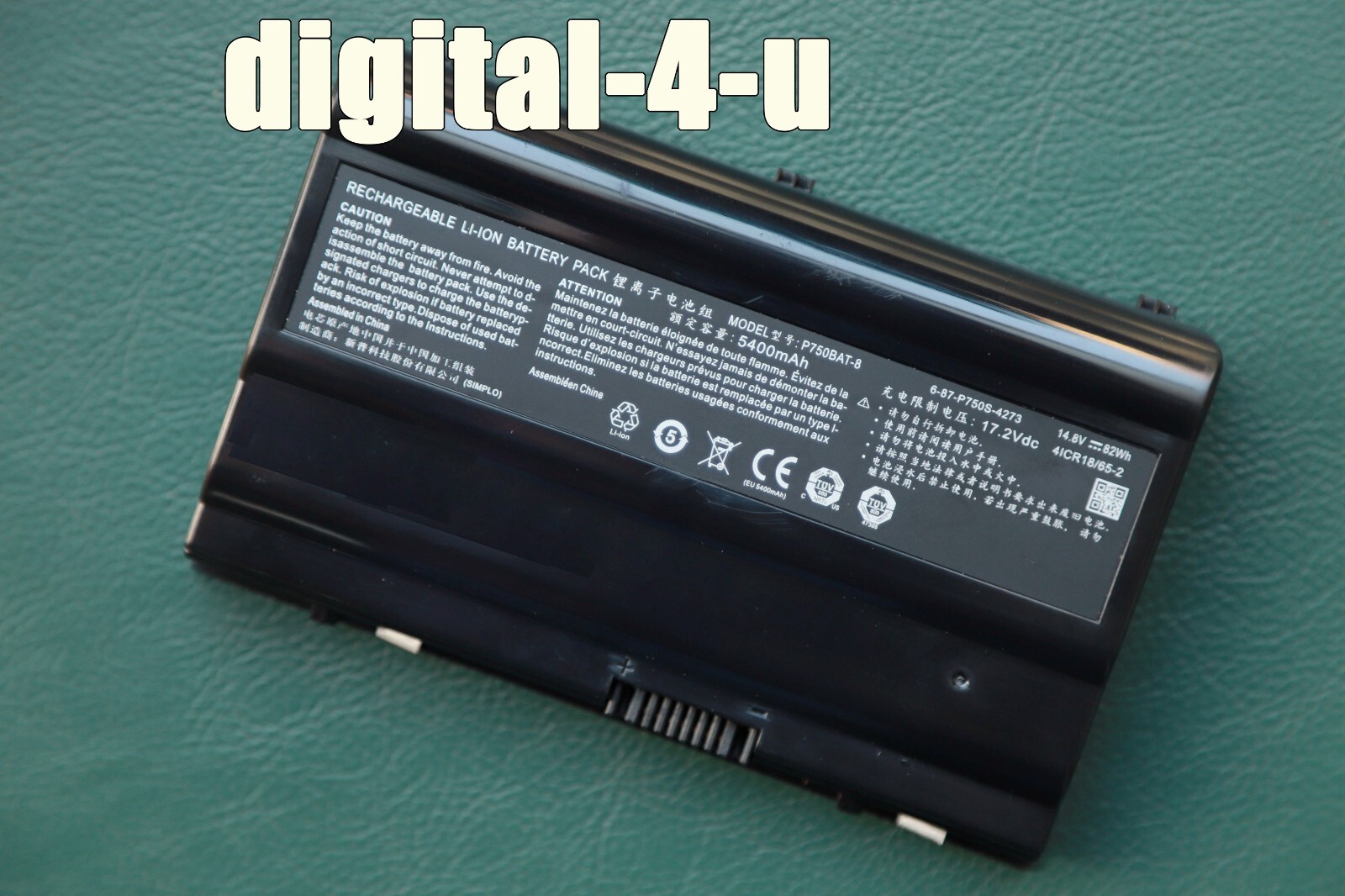 Genuine P750BAT-8 6-87-P750S-4273 Battery For Clevo P750DM3-G P750DM2-G P750ZM