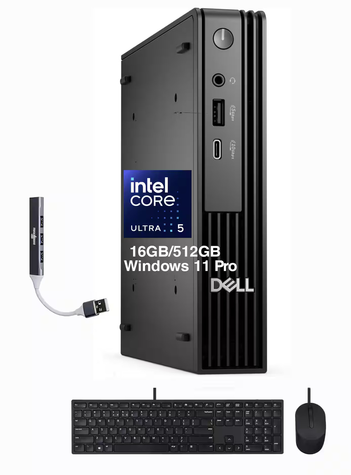 Dell - Upgraded - Pro Micro QCM1250 Mini Desktop Ultra 5 235T 16GB RAM 512GB SSD