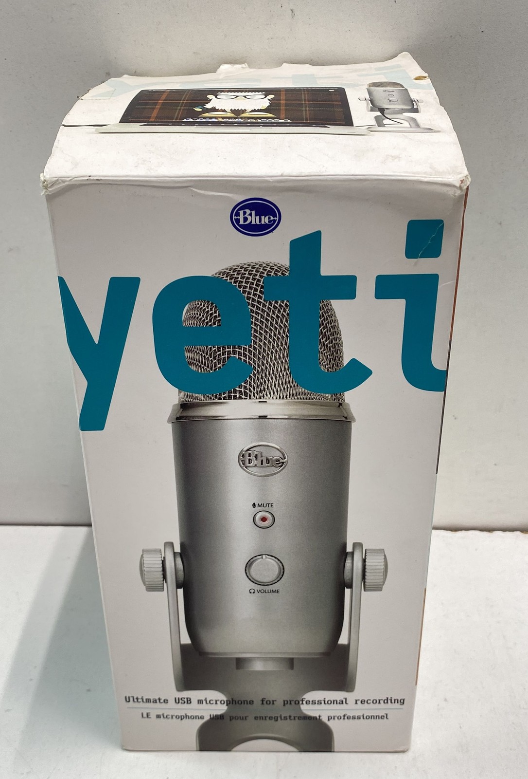 Blue Yeti USB Microphone Silver Professional Recording Tested Original Open Box